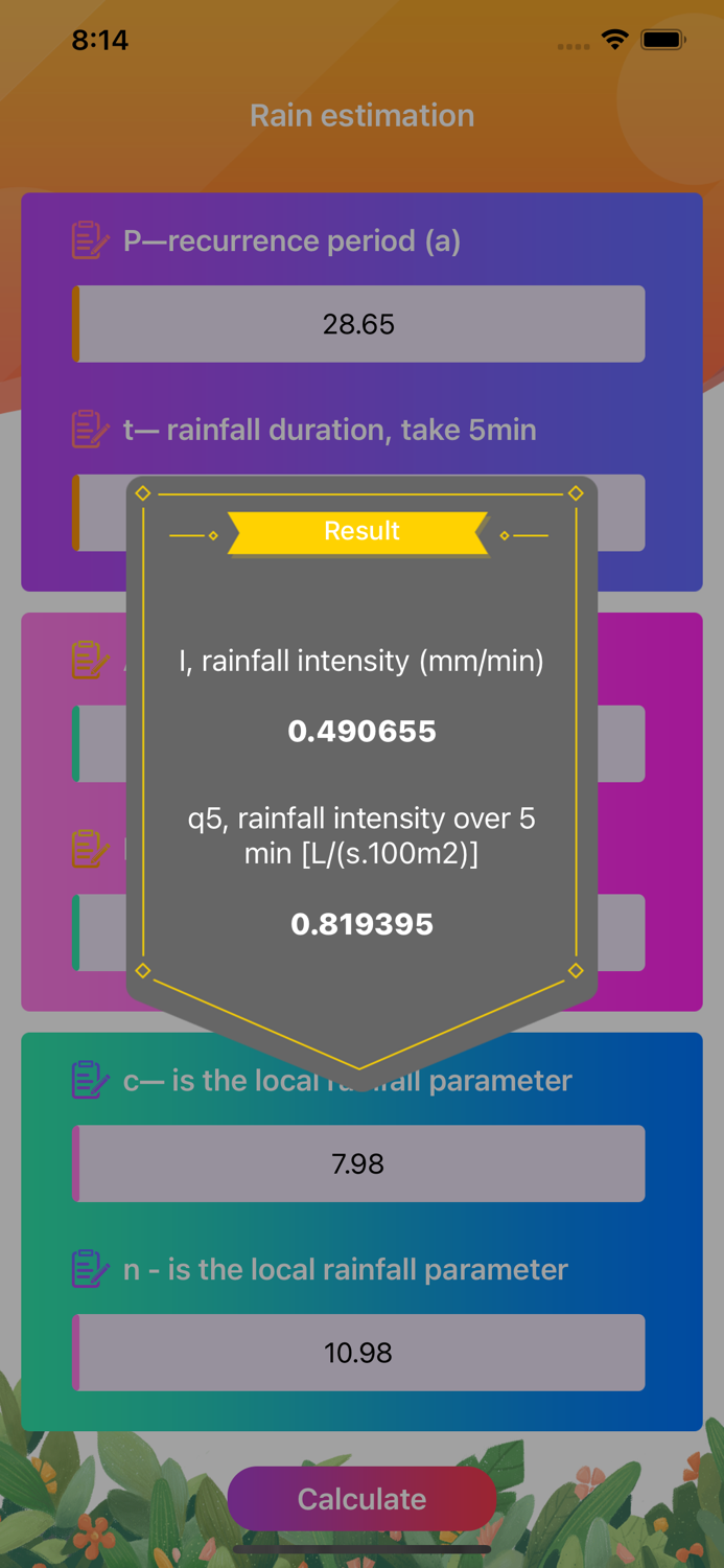 X.C.S.System Rain estimation