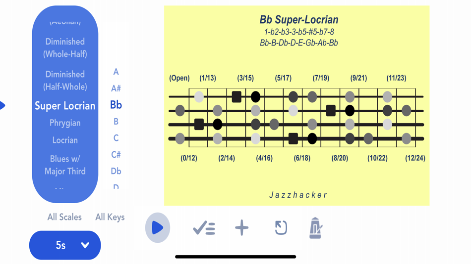 #1. Jazzhacker Scales for 4x Bass (iOS) 由: Jazzhacker LLC