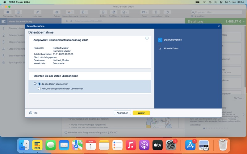 WISO Steuer 2024 Screenshot