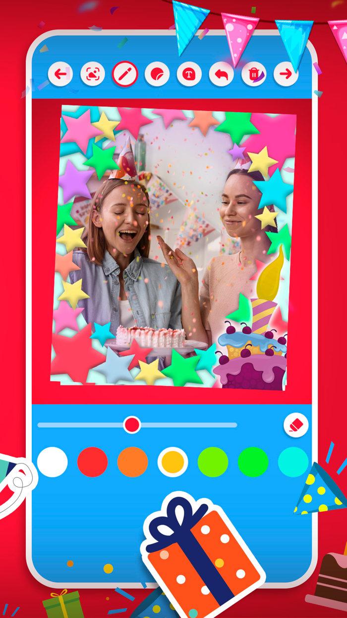 Birthday frames for photos.