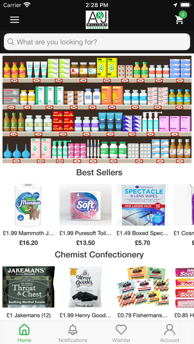 A J Williams Wholesale Screenshot