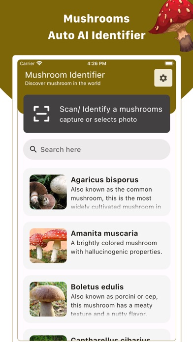 Screenshot #1 pour Mushroom ID : Identifier, Scan