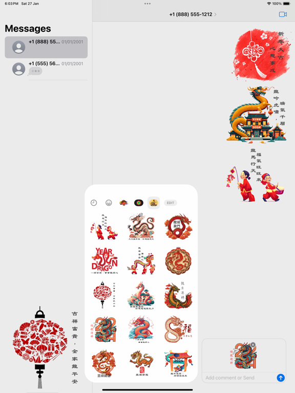 Screenshot #6 pour Lunar New Year Wishes Stickers
