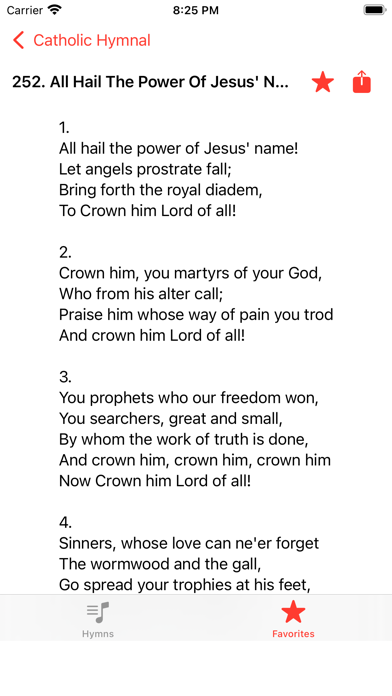 Catholic Hymnal Screenshot