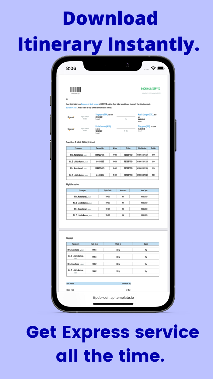 FlightGen - Flight Itinerary