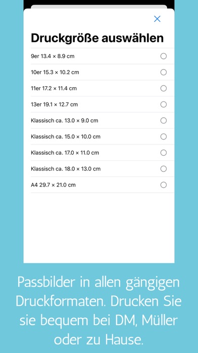 Biometric document photo app Screenshot