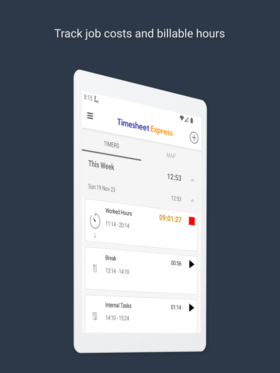Screenshot #4 pour Timesheet Express Time Tracker