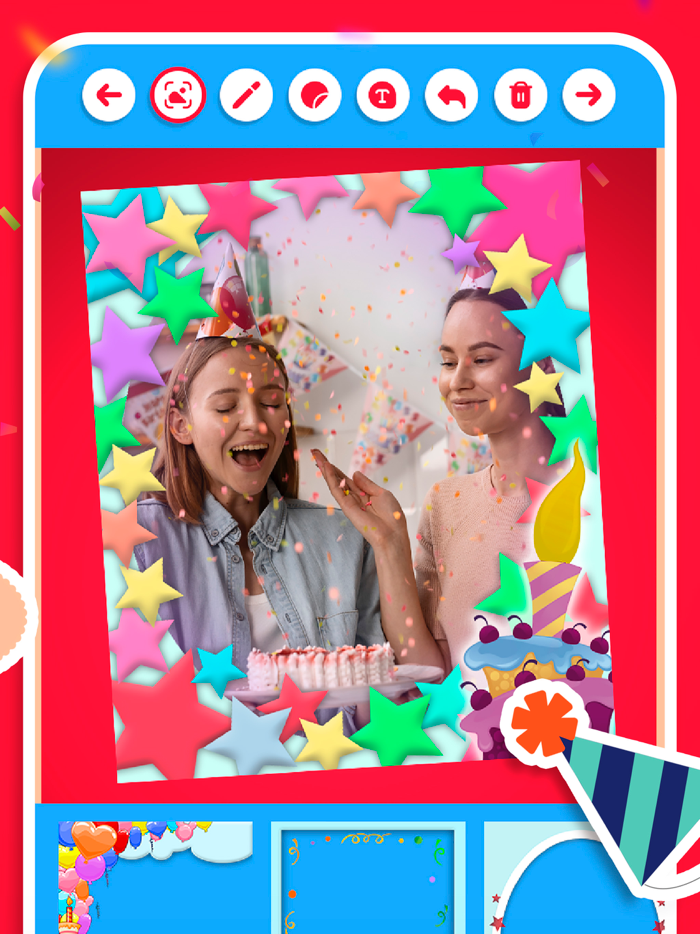 Birthday frames for photos.