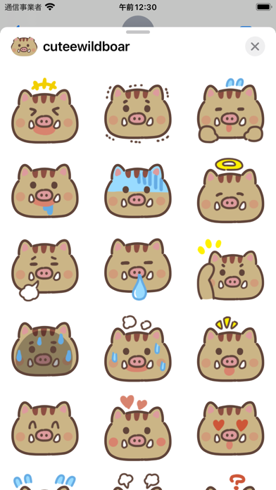 cute wild boar sticker Screenshot