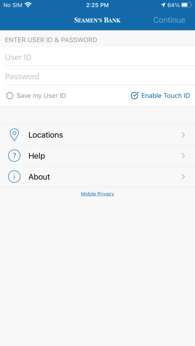 Seamen's Bank Mobile Screenshot