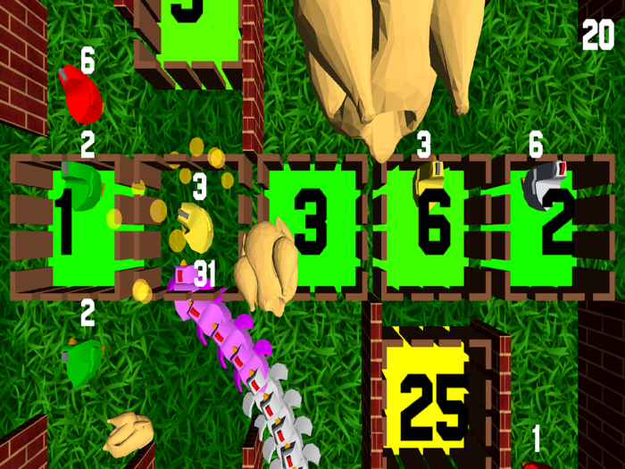 Hit Chickens Line 3D