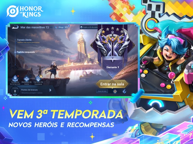 Honor of Kings recebe nova atualização e Temporada 3 das ranqueadas