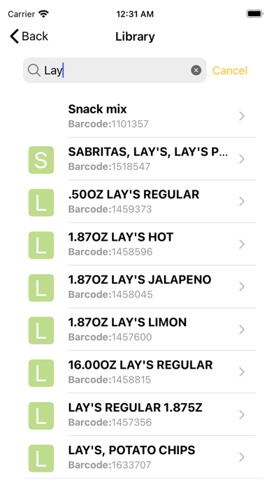 Leviticus Food Scanner Screenshot
