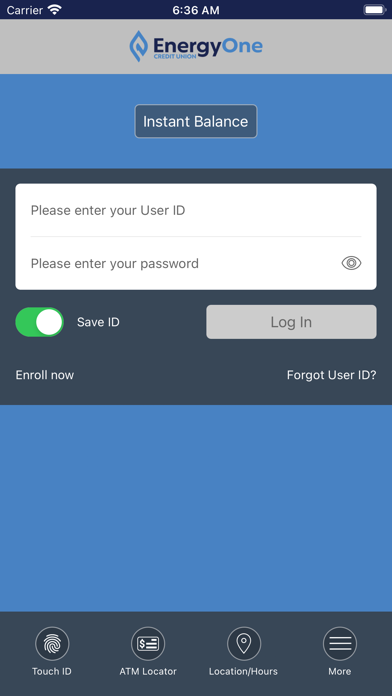 Energy One Fed Credit Union Screenshot