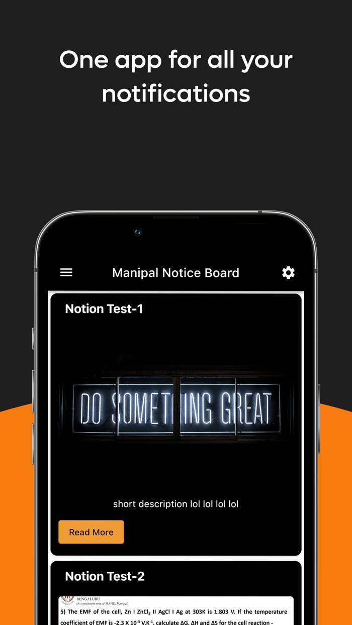 Manipal Bangalore Notice Board