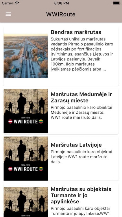 WW1 Route