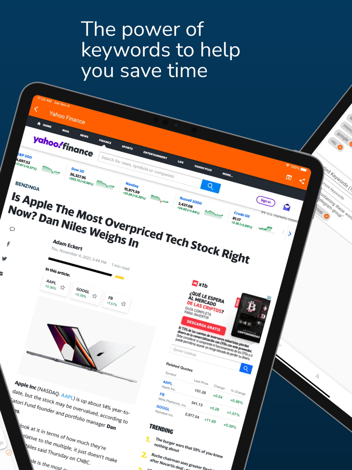 Stock market news tracker