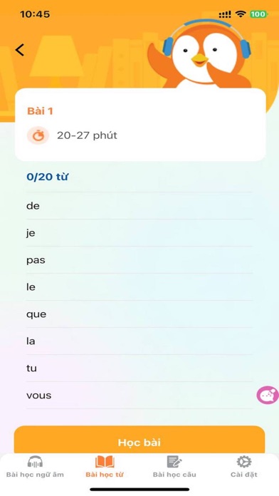 Học Tiếng Pháp PNE Screenshot