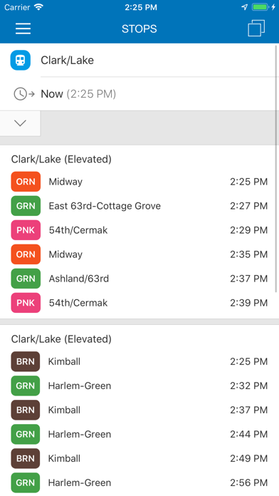 ezRide Chicago CTA Transit Screenshot