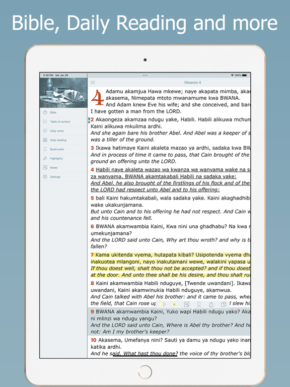 Screenshot #5 pour Biblia Takatifu－Swahili Bible