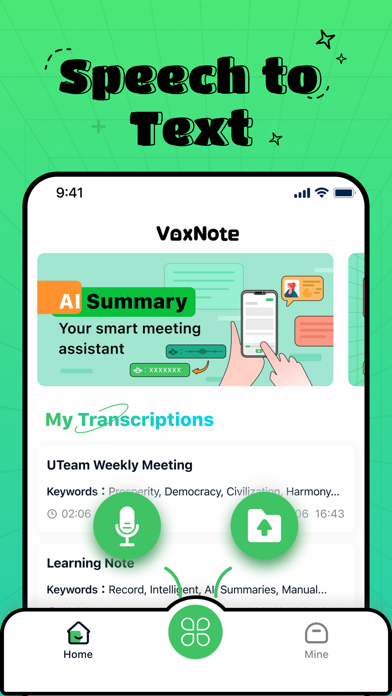 VoxNote - AI Speech to text Screenshot