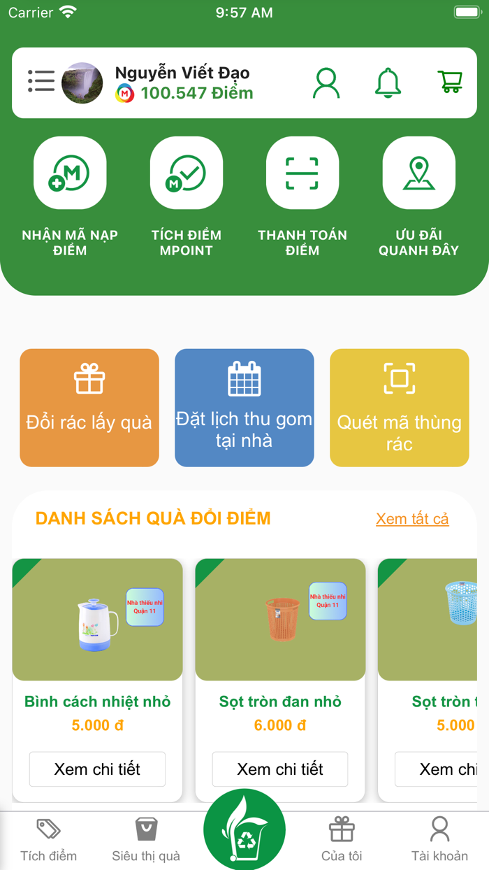 mGreen - Phân loại rác