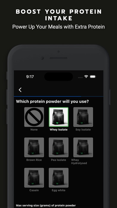 Gaintrain Bulking Meal Planner Screenshot