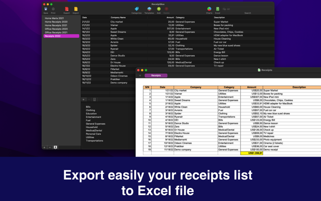 ReceiptBox: Screenshot des Beleg-Trackers