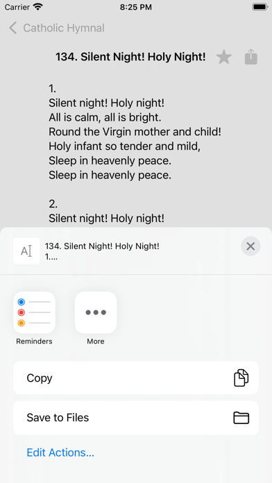 Catholic Hymnal Screenshot