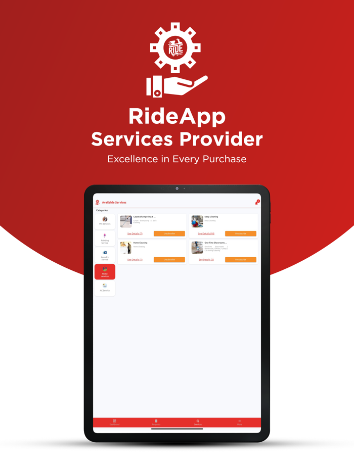 RideApp Service Provider
