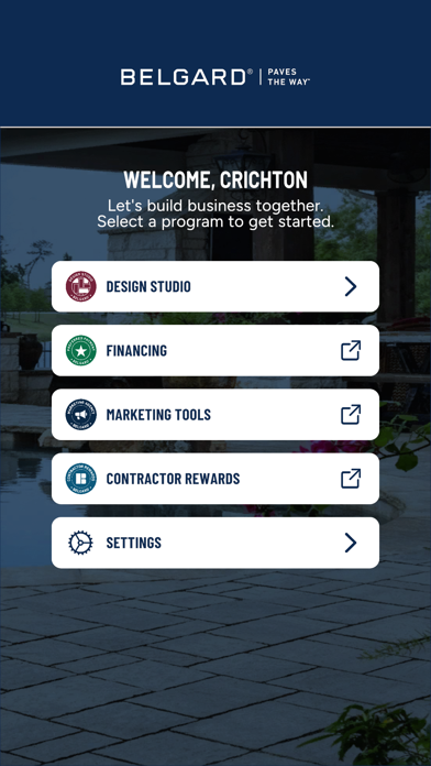 Belgard Contractor Programs Screenshot