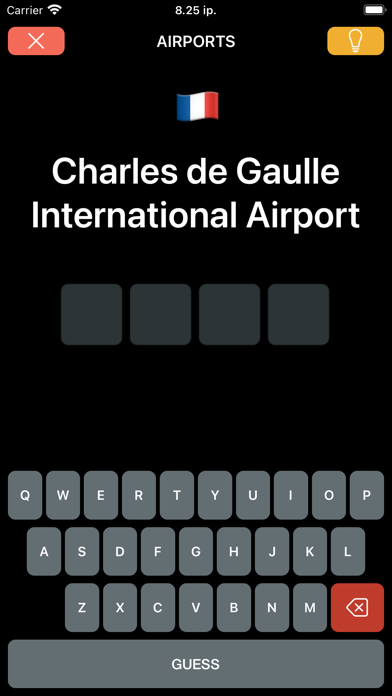Airport Codes Quiz Screenshot