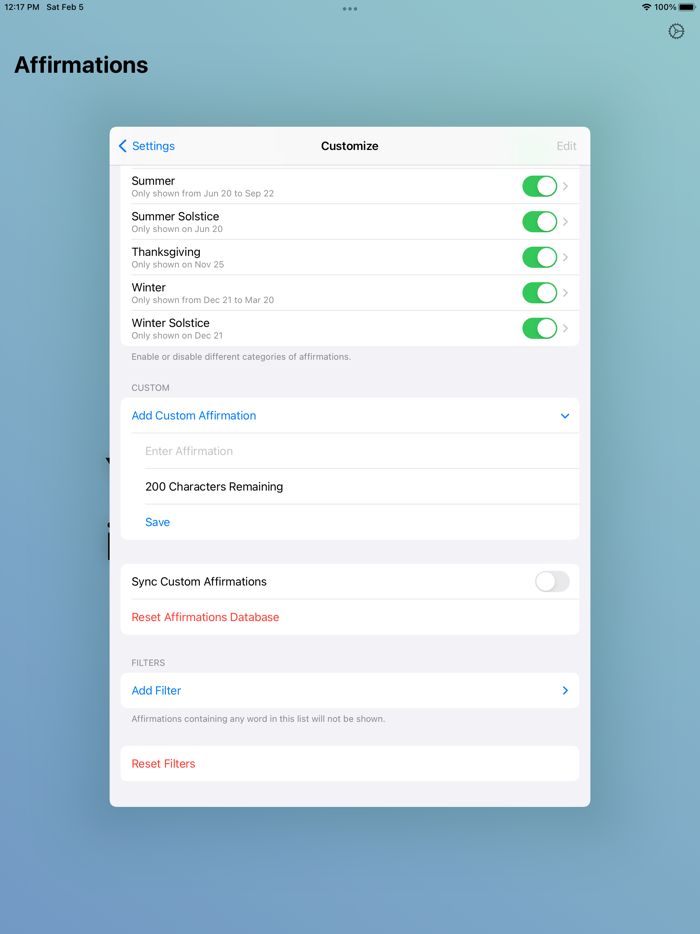 Affirmations - Care Reminders