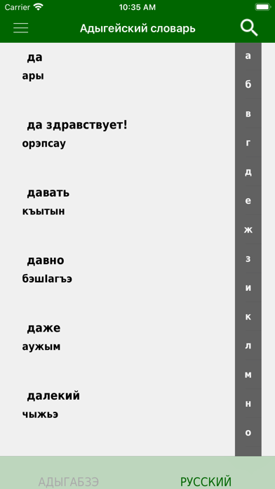 Adyghe Dictionary Screenshot