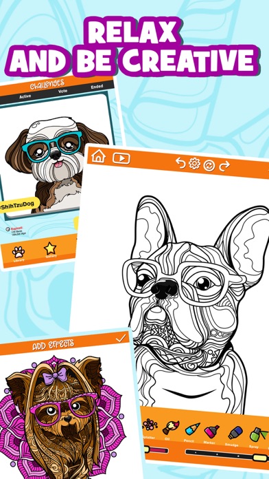 Dog Colouring Book for Adults Screenshot