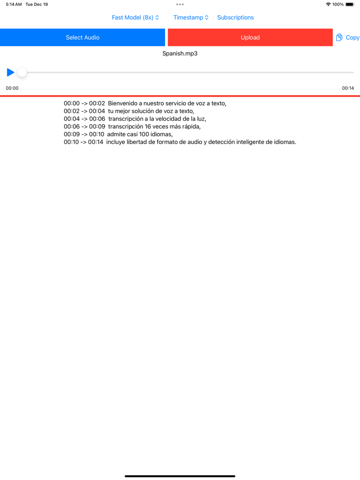 Transcribe  Speech To Text
