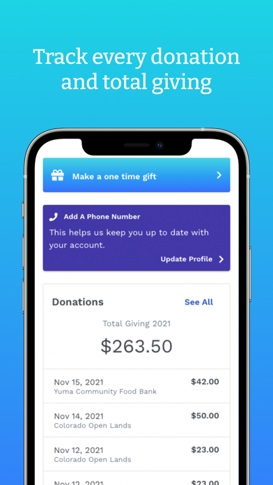 RoundUp App: Donate Change Screenshot