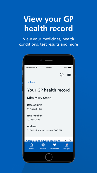 NHS App Screenshot