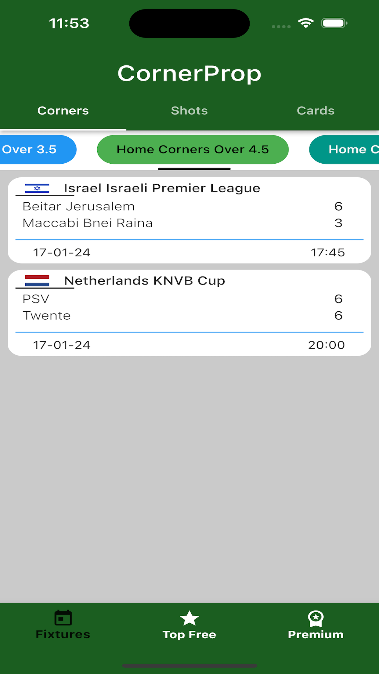 CornerProp- Team Corners Tips