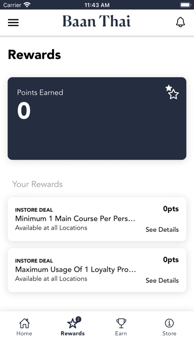 Baan Thai Rewards Screenshot