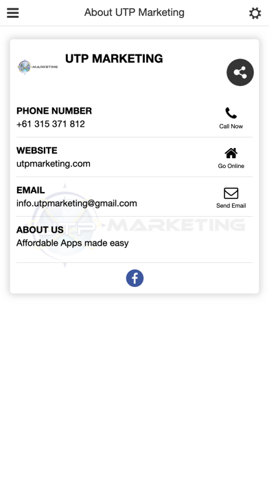 UTP Marketing App Screenshot