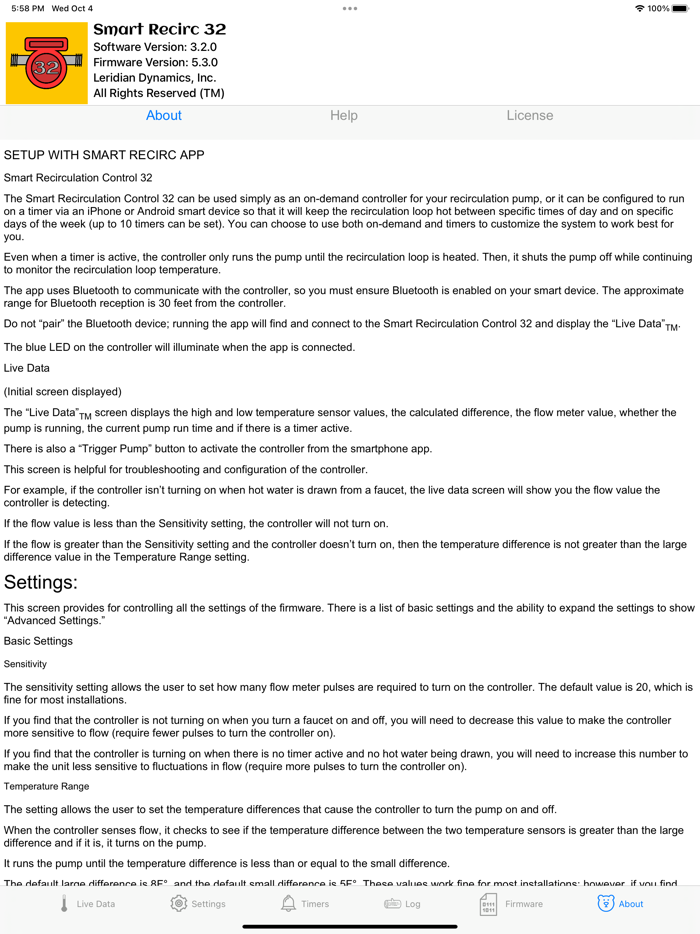 Smart Recirculation Control 32