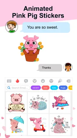 Game screenshot Animated Pink Pig Stickers hack