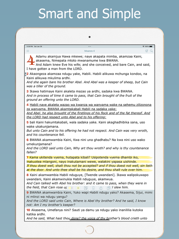 Screenshot #4 pour Biblia Takatifu－Swahili Bible