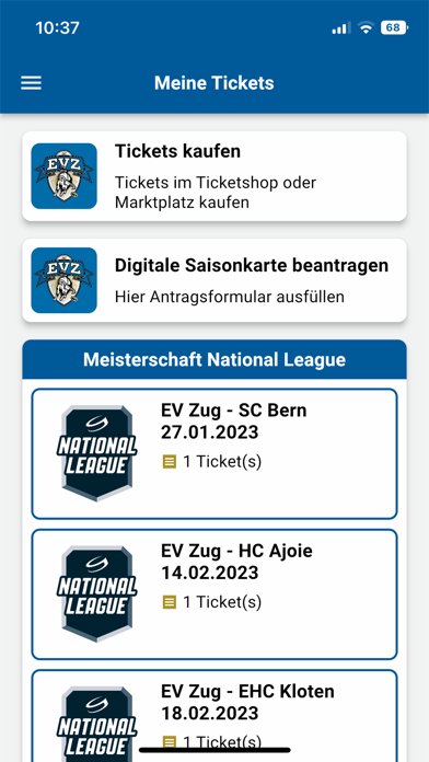 EVZ Tickets Screenshot