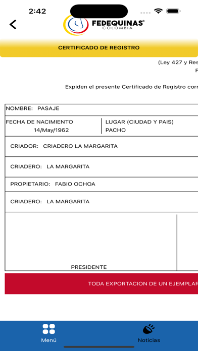 Fedequinas App Screenshot