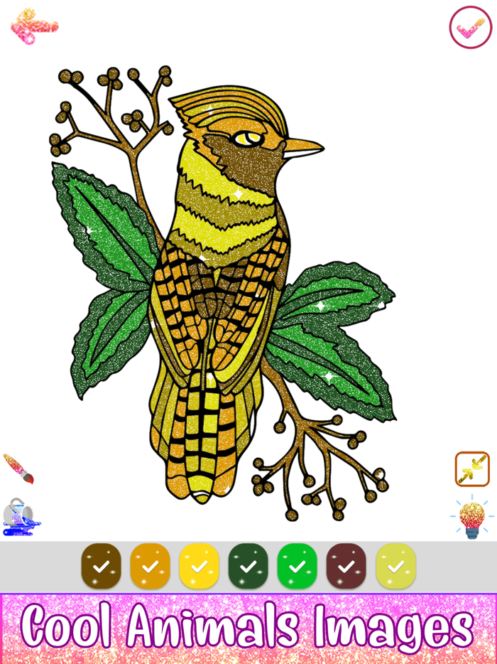 Glitter Color By Number Pages