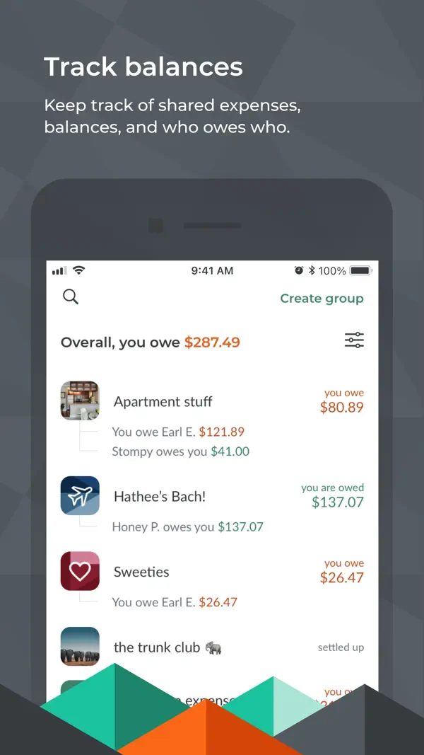 Splitwise iPhone App Screenshot 1 – Finanzen