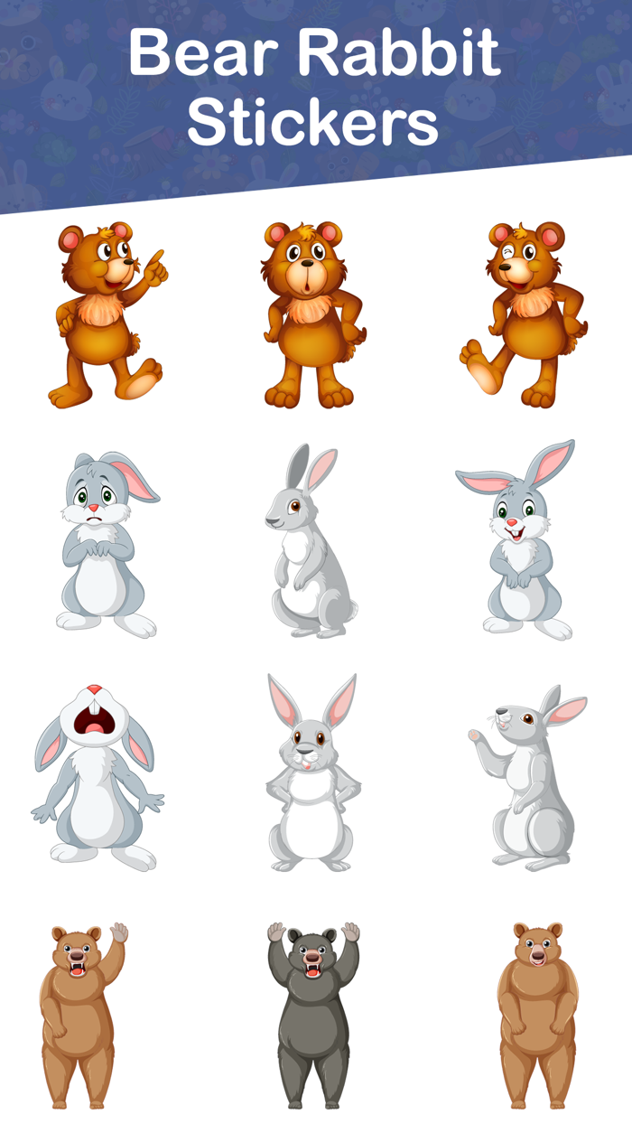 Bear Rabbit Stickers
