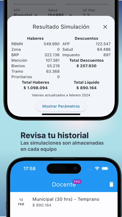 Simulador Sueldo Docente Chile Screenshot